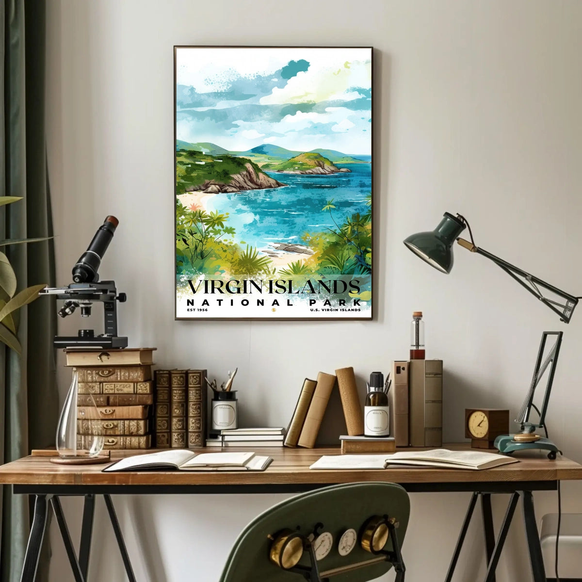 Virgin Islands Watercolor Wall Art Poster
