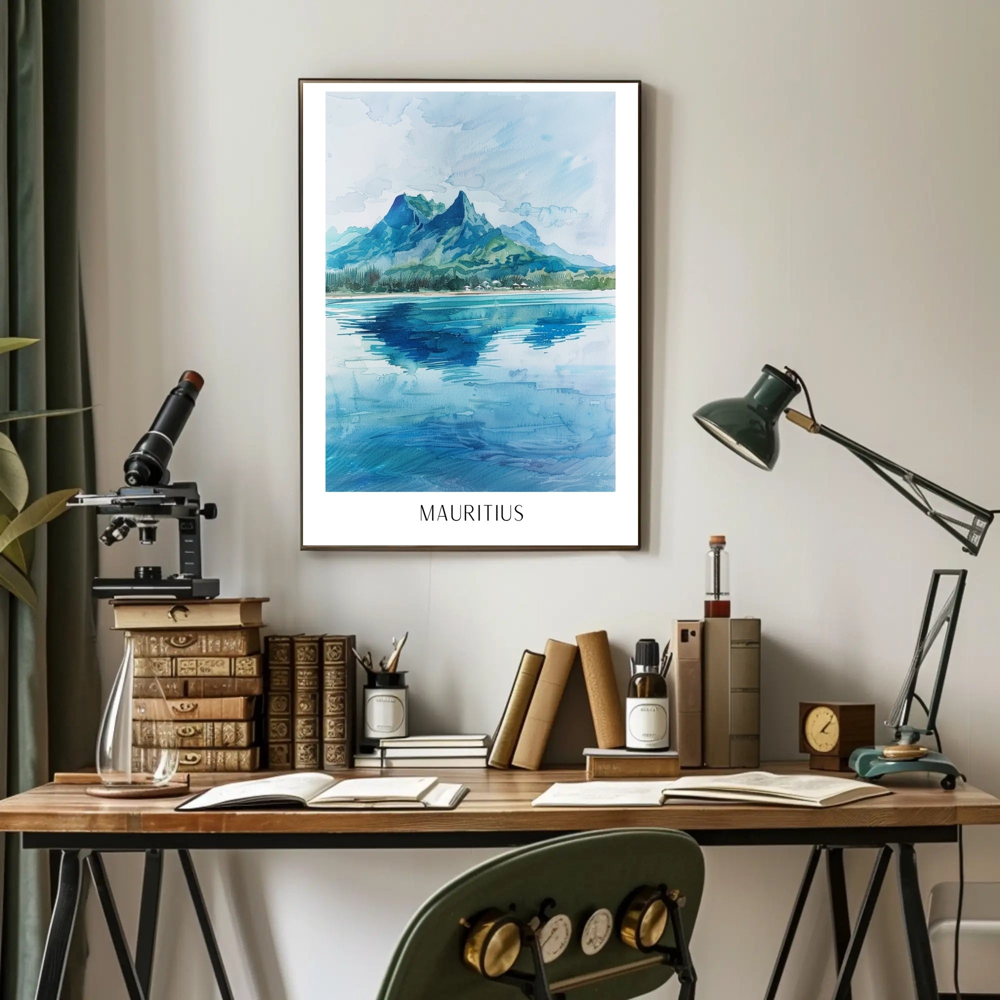 Serene Mauritius Coastal Landscape — Travel Poster PosterGoat