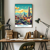 Mexico City Skyline Urban Marvel Cityscape Poster