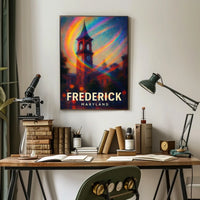 Iconic Frederick Maryland Vibrant Landmark Art Deco Realism Travel Dream Decor Poster