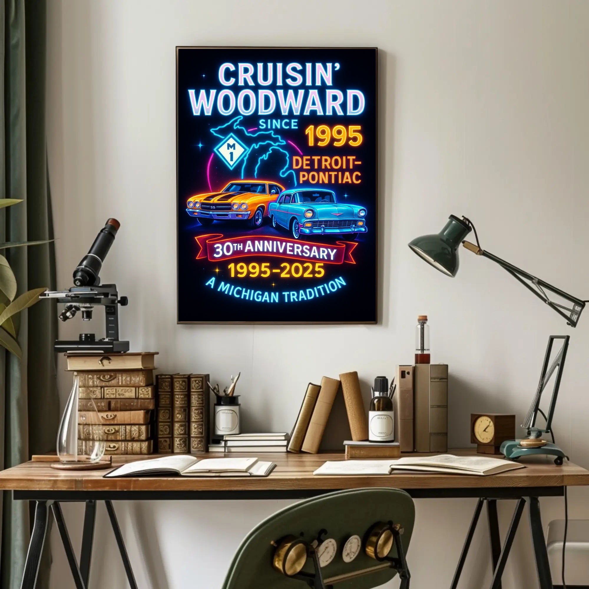 Cruisin Woodward 30th Anniversary Classic Car Poster