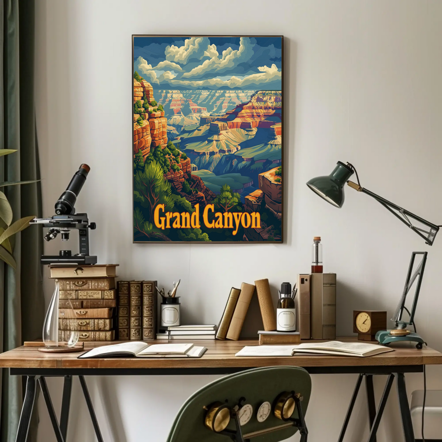 Grand Canyon Overlook Sunset View Travel Poster