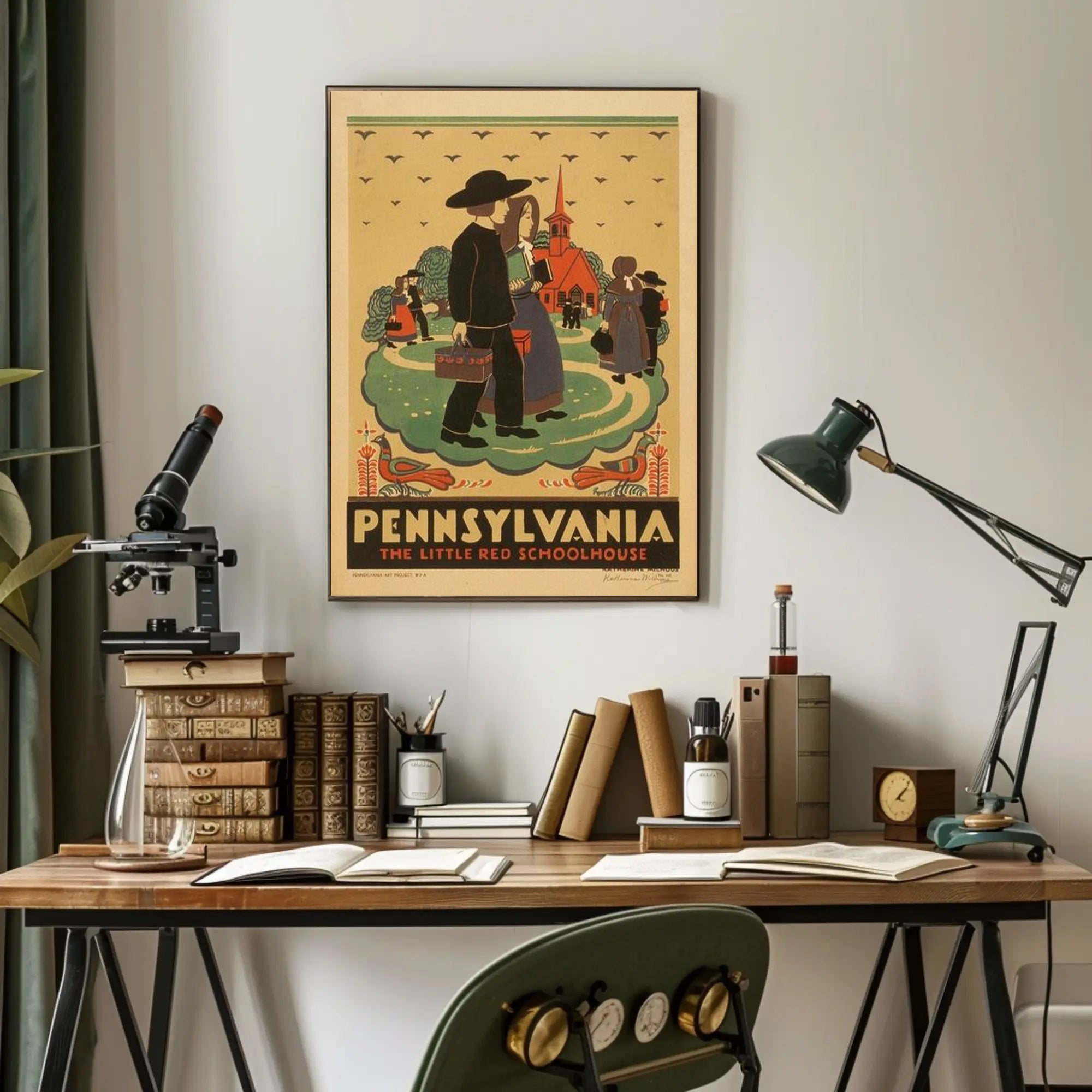 Pennsylvania: The Little Red Schoolhouse Poster PosterGoat