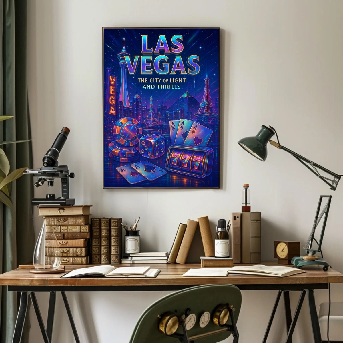 Las Vegas Neon Poster City Of Lights For Home Decor