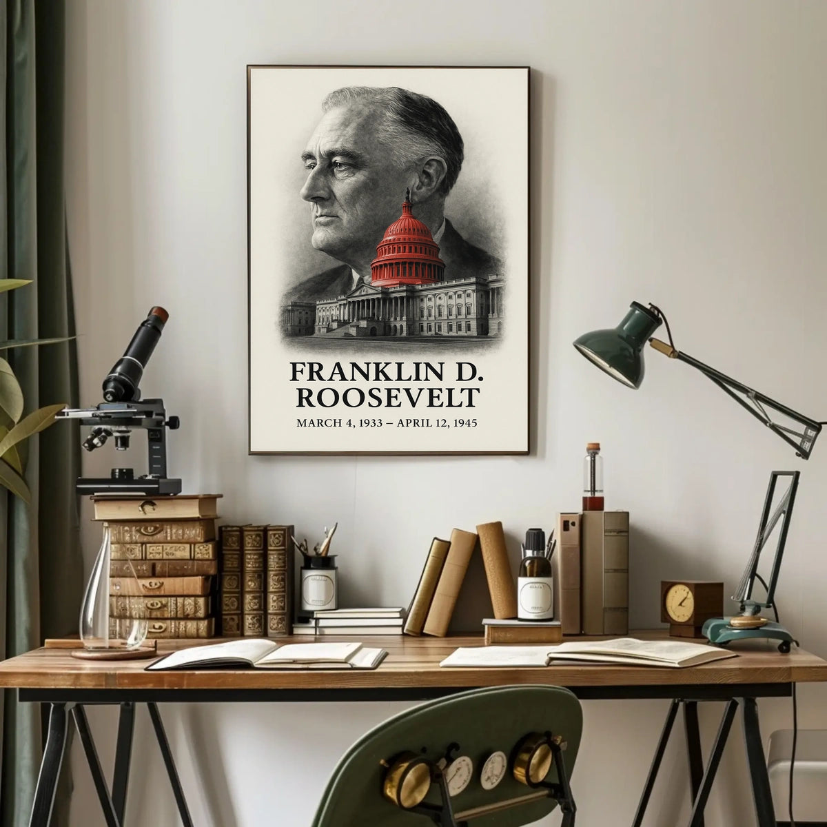 Franklin D. Roosevelt 32nd President of the United States Reflections Poster