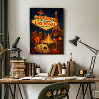 Las Vegas Poster for Home Decor Lovers Neon Nightlife