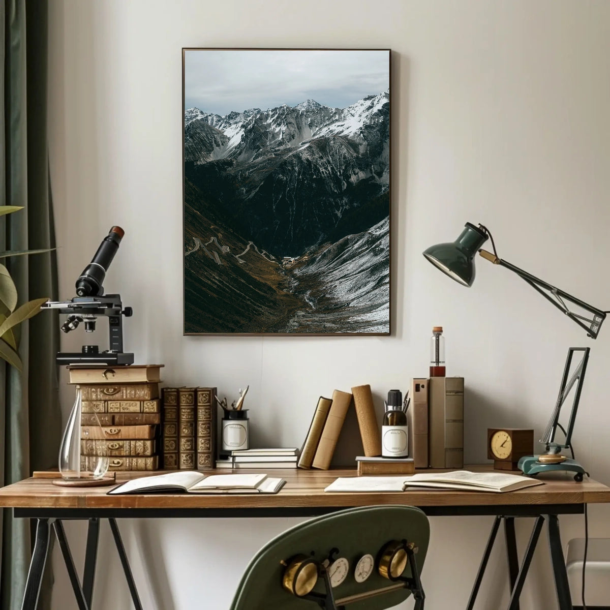 Majestic Alpine Landscape Photorealistic Adventure Poster