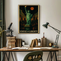 Statue of Liberty during mysterious twilight Urban or Cityscape Poster
