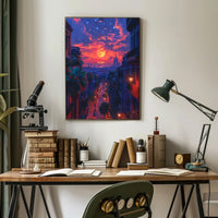 Enchanted Evening in the City Art Poster Print for Home Decor PosterGoat