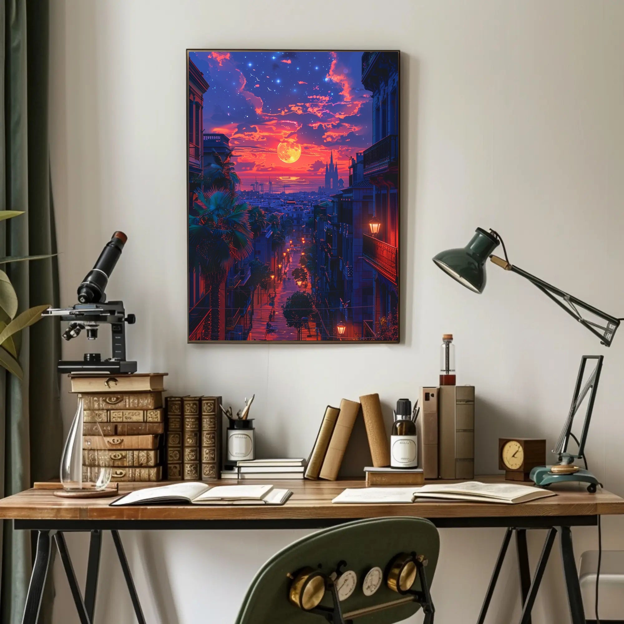 Enchanted Evening in the City Art Poster Print for Home Decor PosterGoat