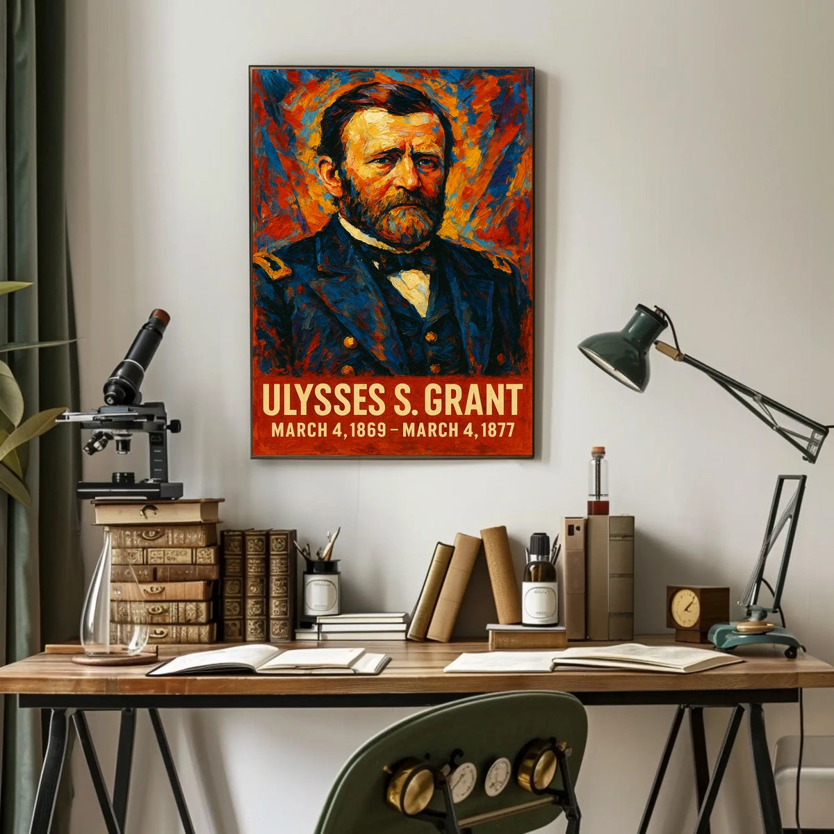 Ulysses S. Grant 18th President of the United States Glitch Hop Art Poster