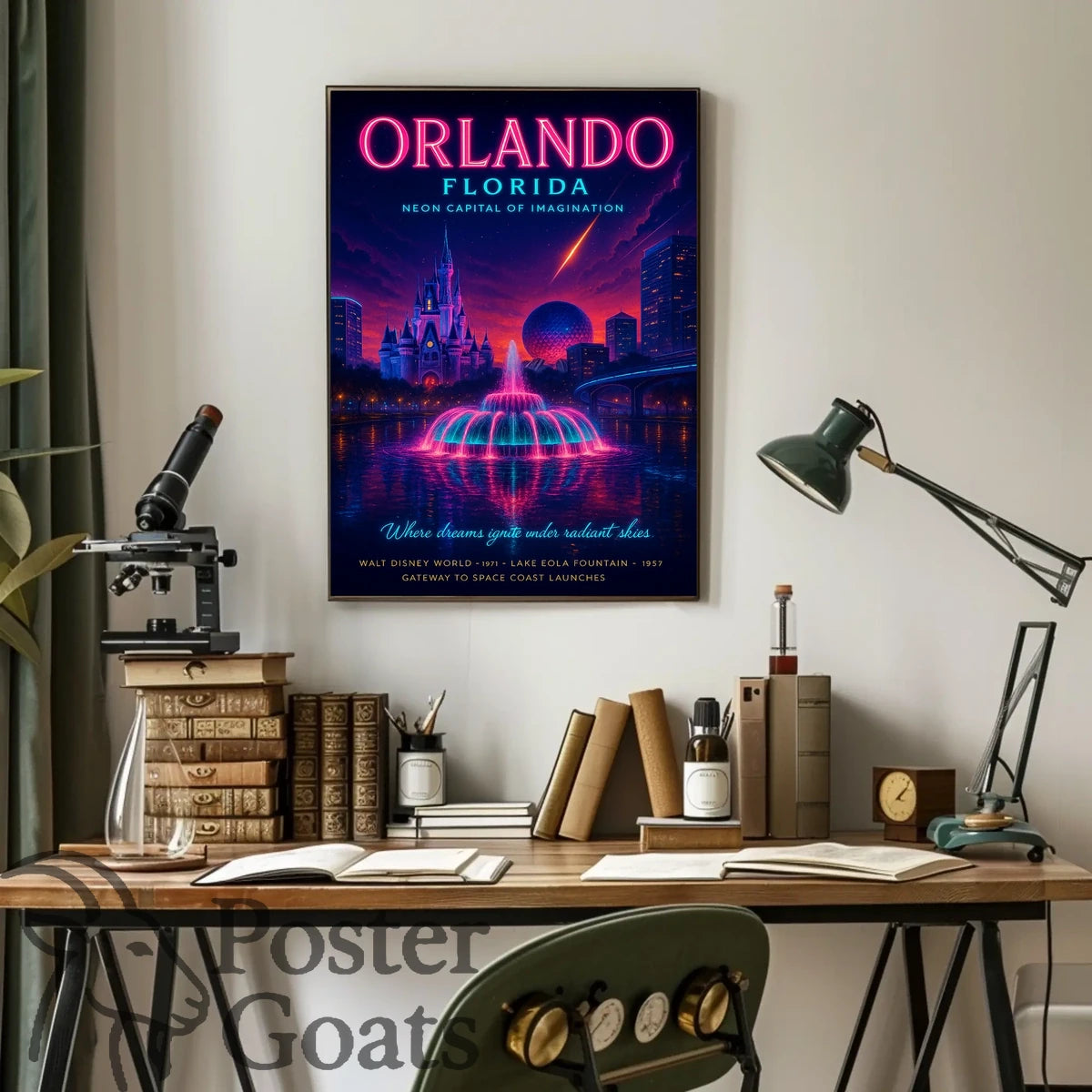Orlando Neon Fantasy Travel Poster