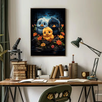 Enchanting Chicks in Mystical Forest Art Poster