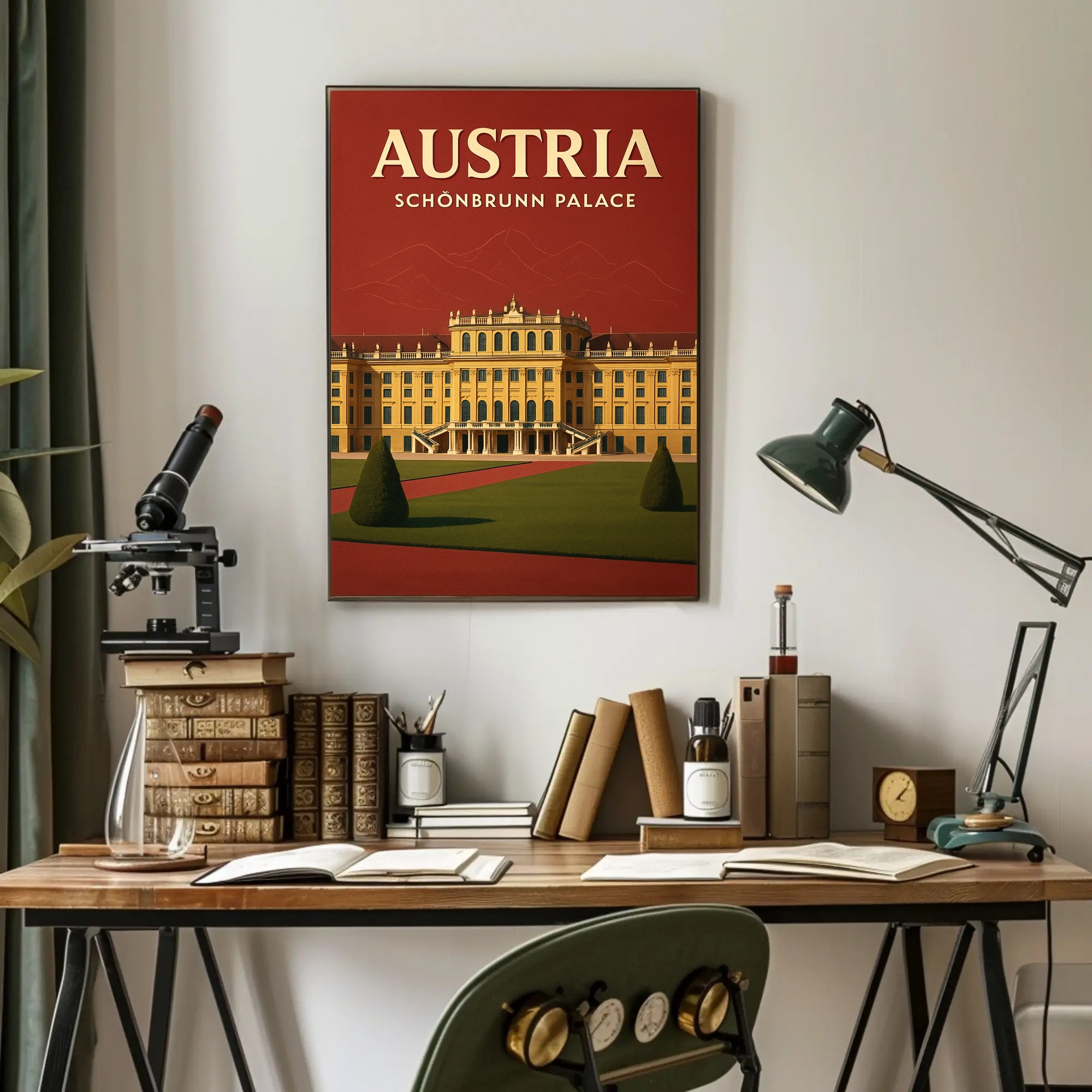 Schönbrunn Palace Vintage Travel Art Poster