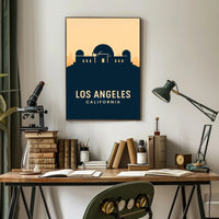 Los Angeles Observatory Silhouette Travel Poster