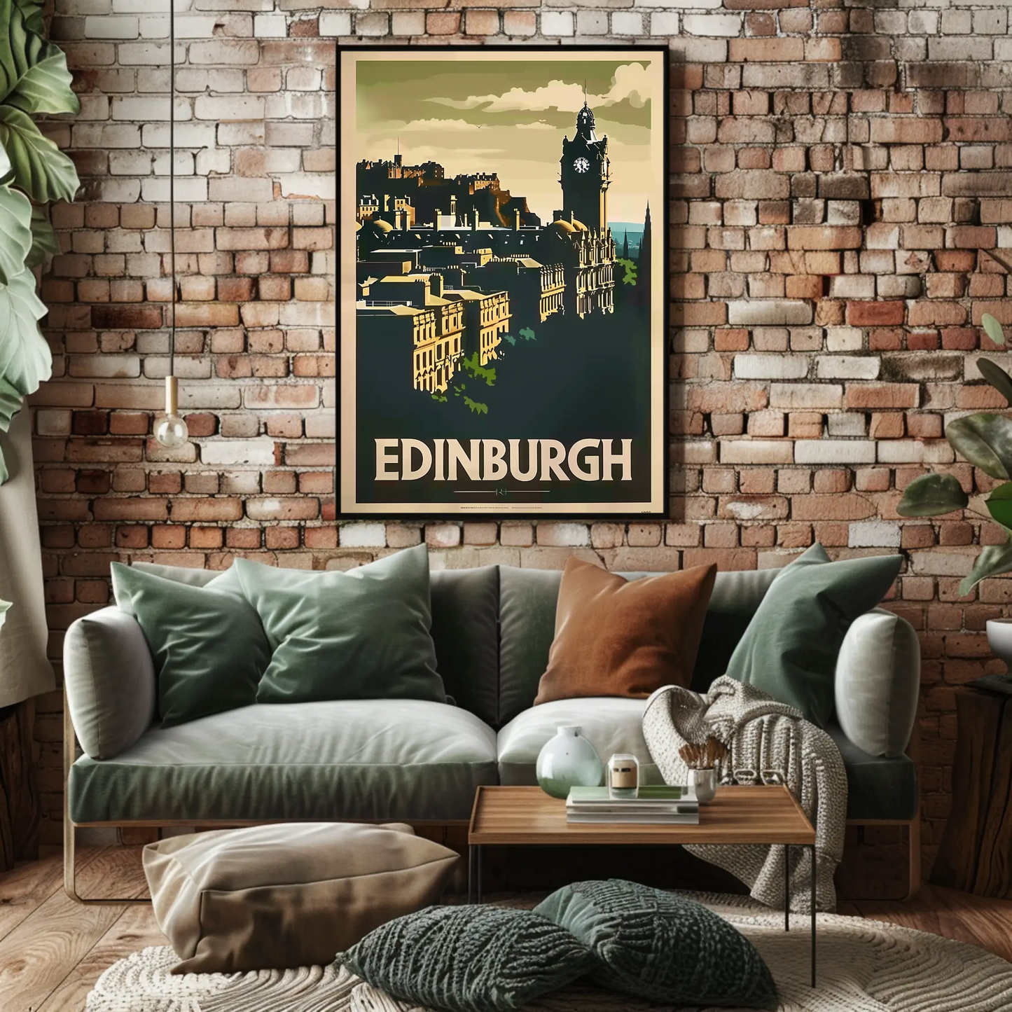 Edinburgh, Scotland Vintage Style Poster