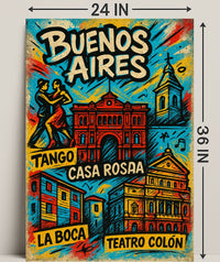 Buenos Aires Highlights Vintage Poster Print PosterGoat