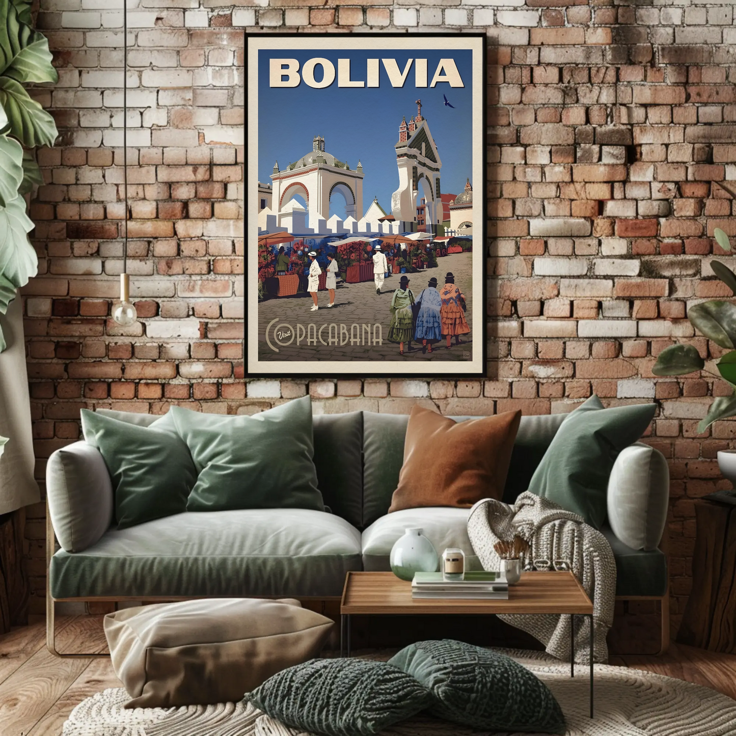 Copacabana Bolivia Vintage Poster