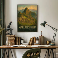Machu Picchu Vintage Art Travel Poster