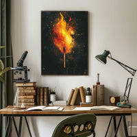 Ignite Your Space: Abstract Flame Art Poster