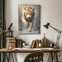 Majestic White Tiger Artistic Animal Poster