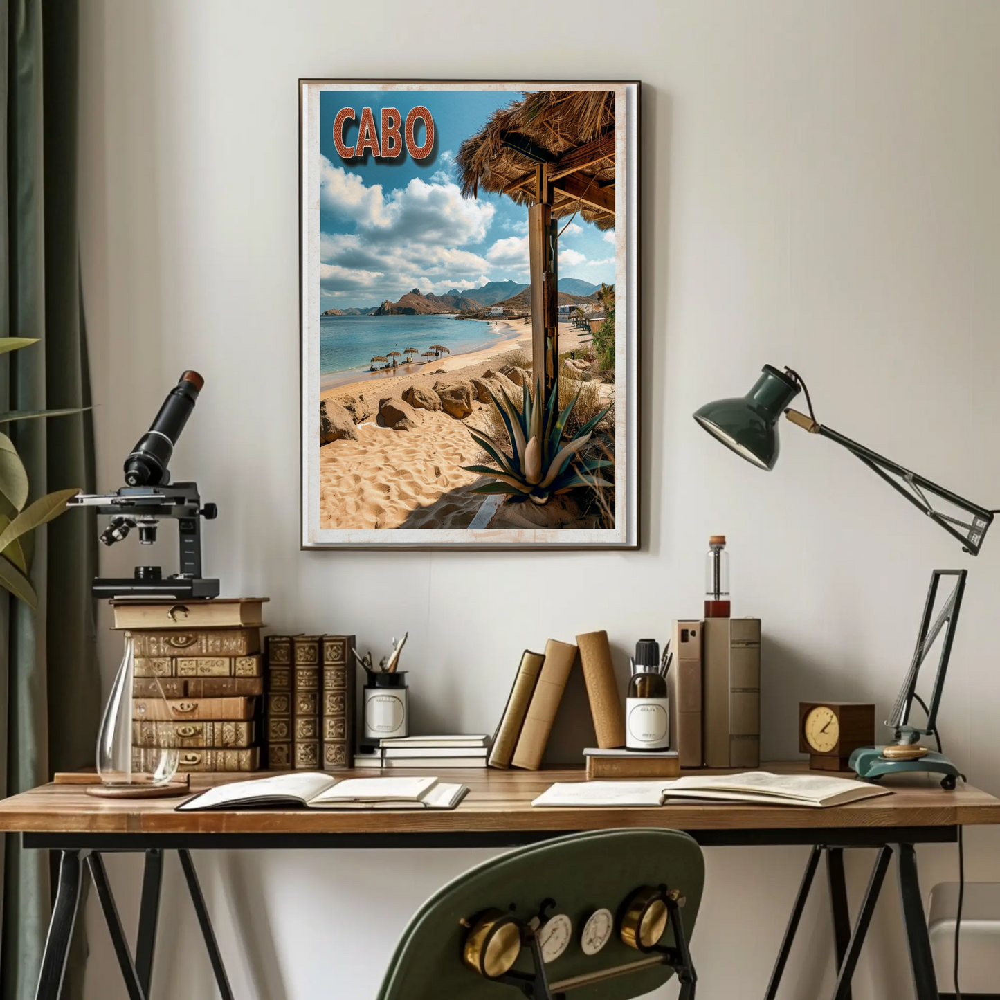 Cabo Paradise Beach Realistic Travel Poster
