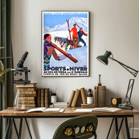 Vintage Ski Adventure at Mont Blanc Travel Poster PosterGoat