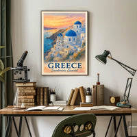 Santorini Sunset Poster