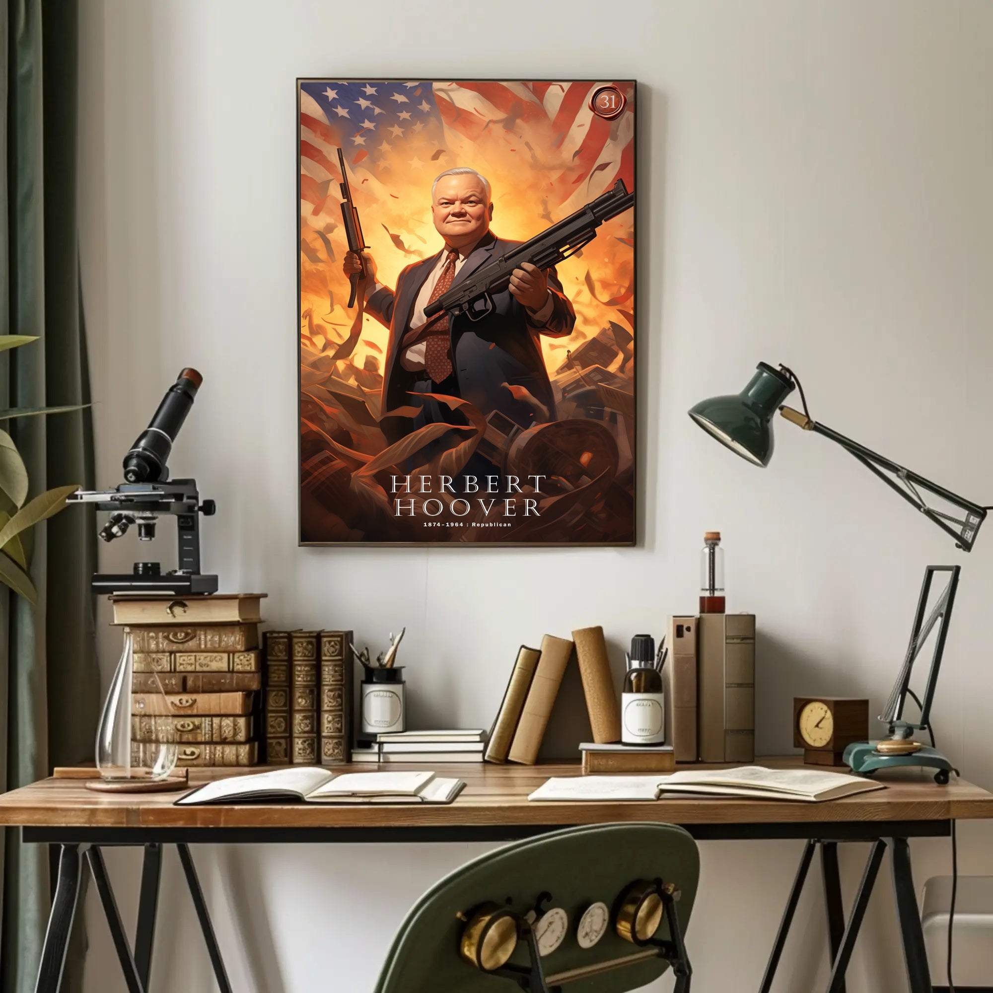 Dynamic Tribute to Herbert Hoover Poster