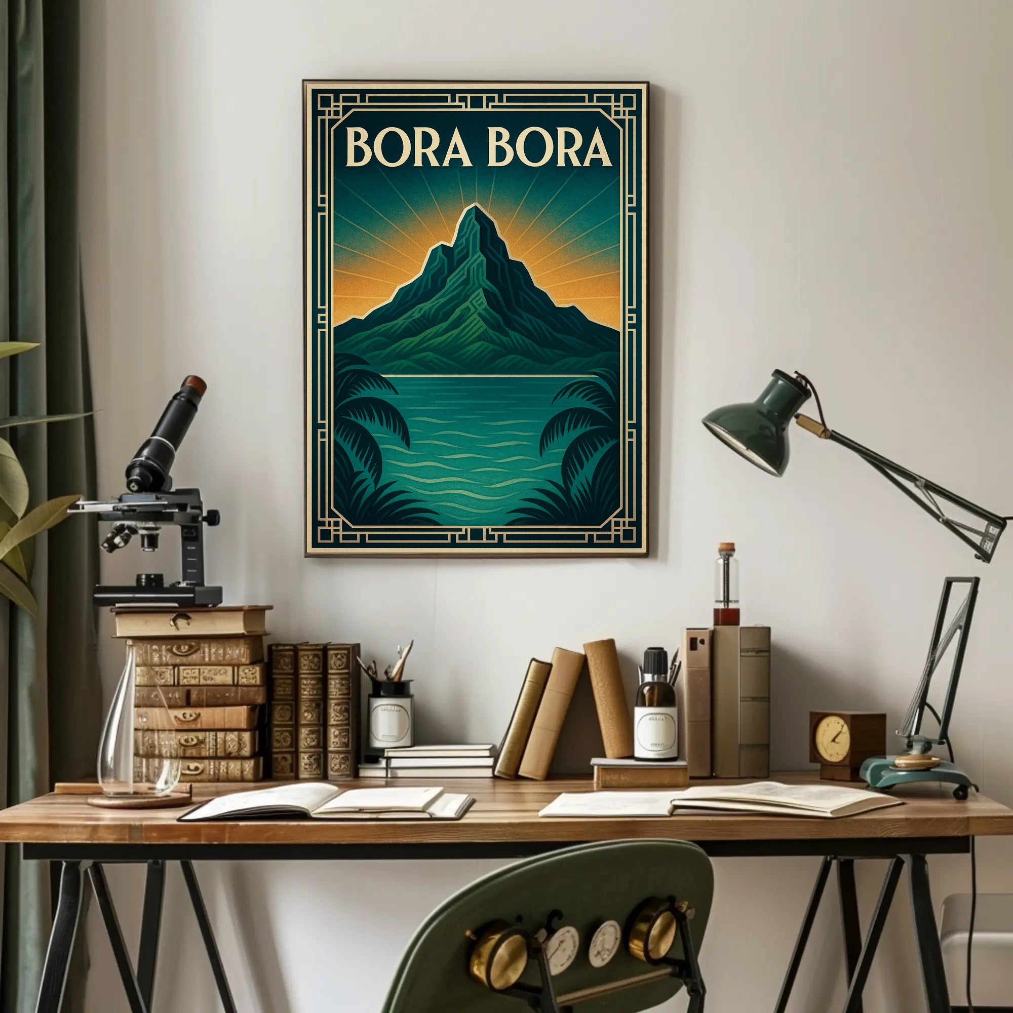 Bora Bora Art Deco Travel Poster PosterGoat