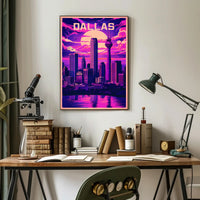 Dallas Skyline at Dusk Poster