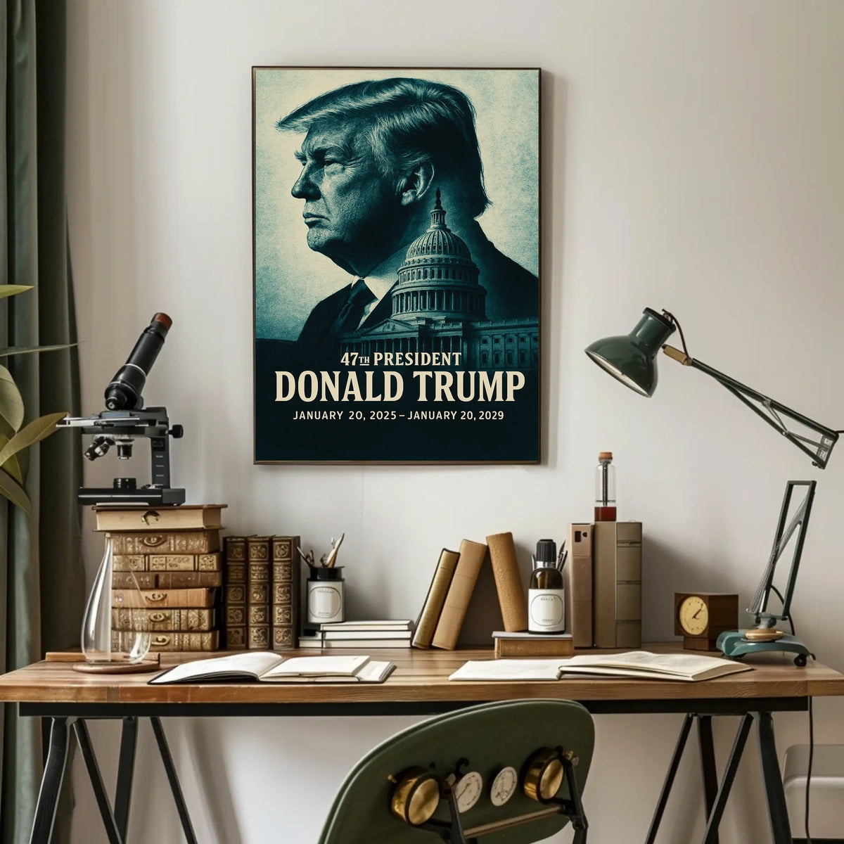 Iconic Donald Trump 47th President Leadership American History Scenic Art Poster