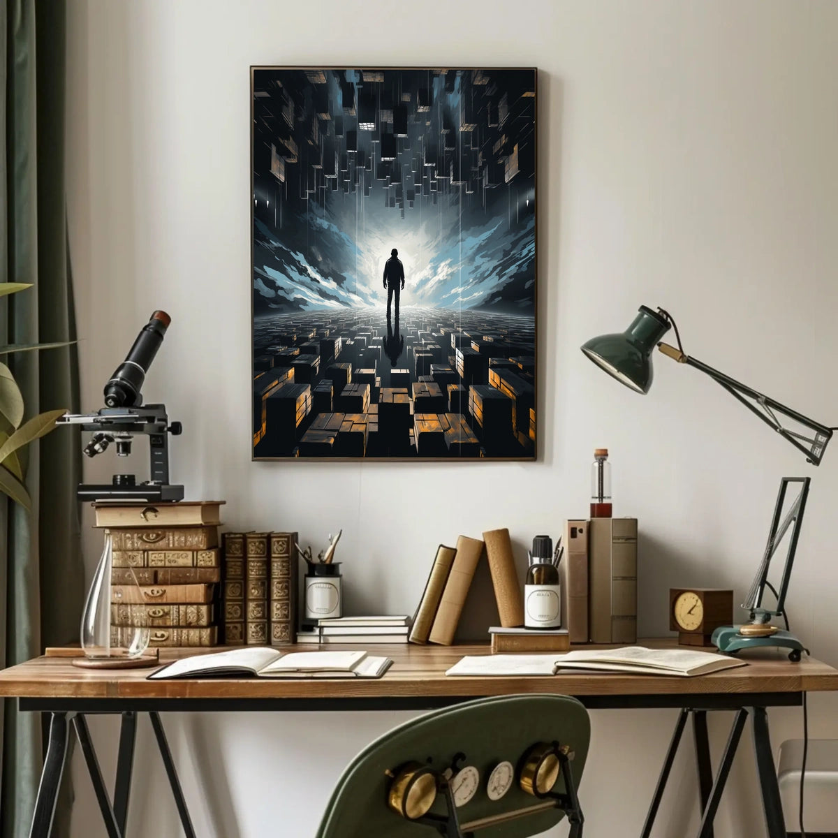 Surreal Futuristic Landscape: Abstract Sci-Fi Poster