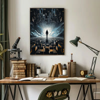 Surreal Futuristic Landscape: Abstract Sci-Fi Poster