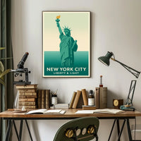Statue of Liberty Poster Modern Travel City Wall Art