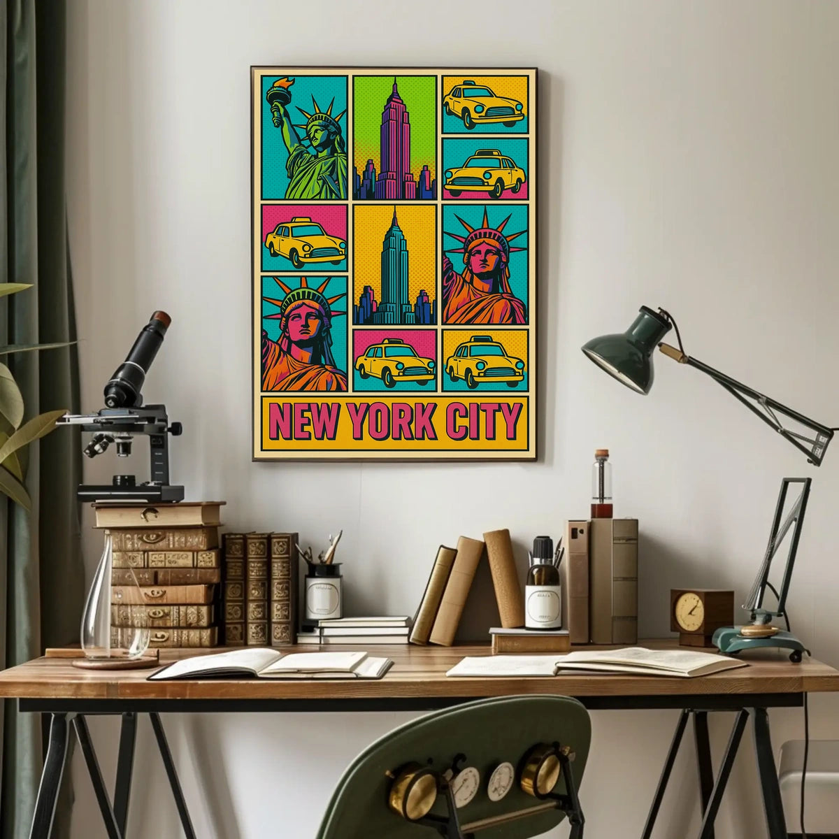 New York City Pop Art Cityscape Poster Abstract Wall Art