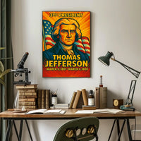 Thomas Jefferson 3rd President of the United States Colorful Comic Book Style Poster