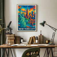 New York City Poster Modern Iconic Travel Wall Art