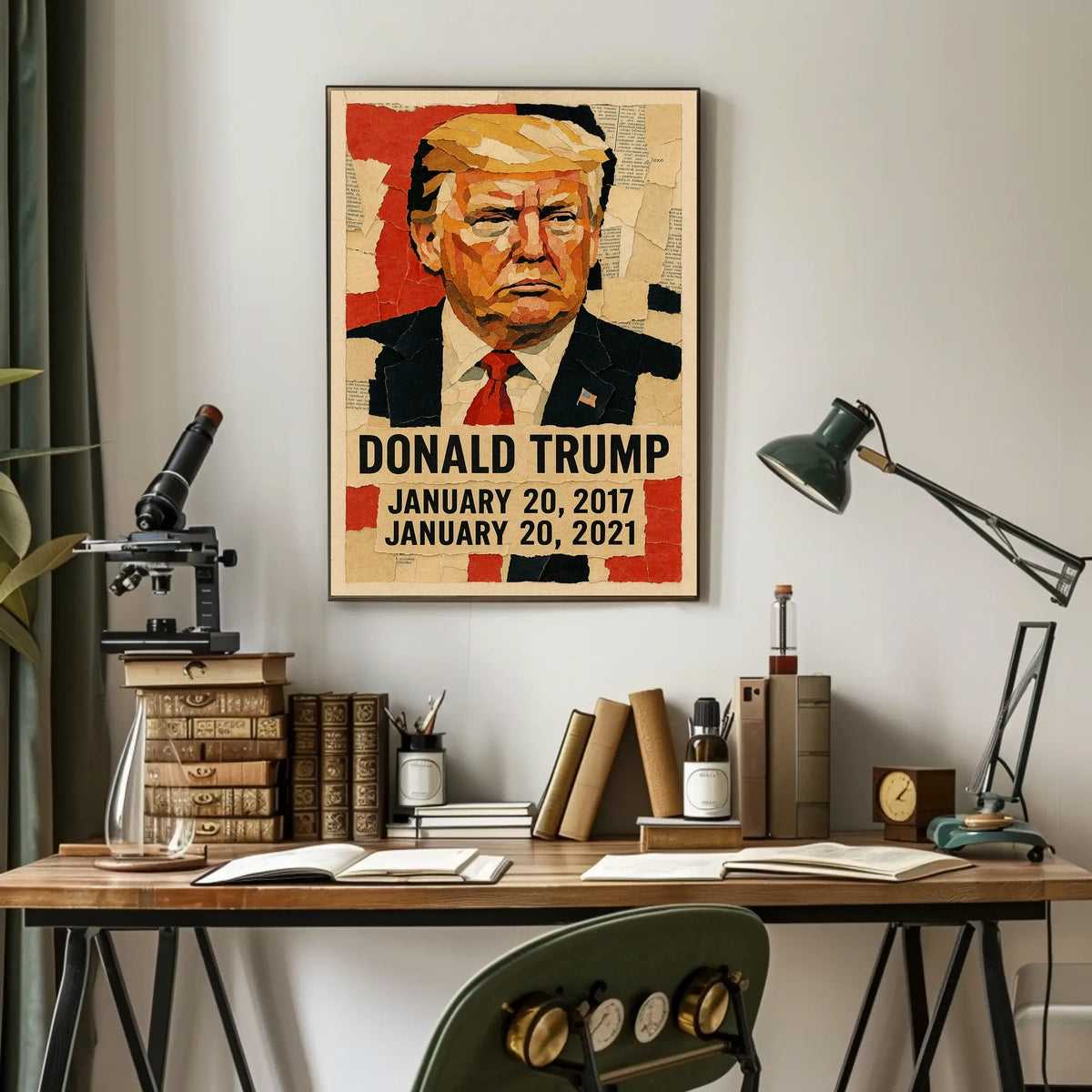 Donald Trump 45th President of the United States Layered paper Collage Poster