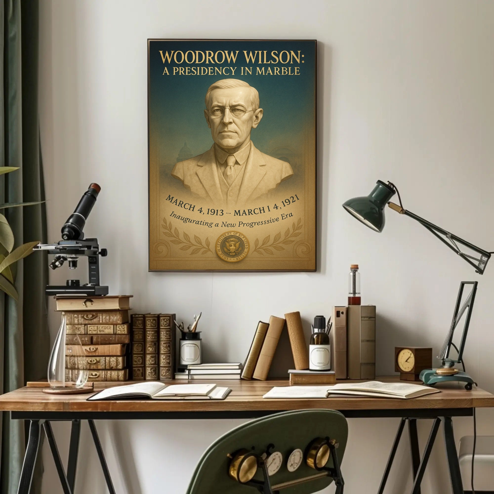 Woodrow Wilson A Presidency in Marble Poster PosterGoat