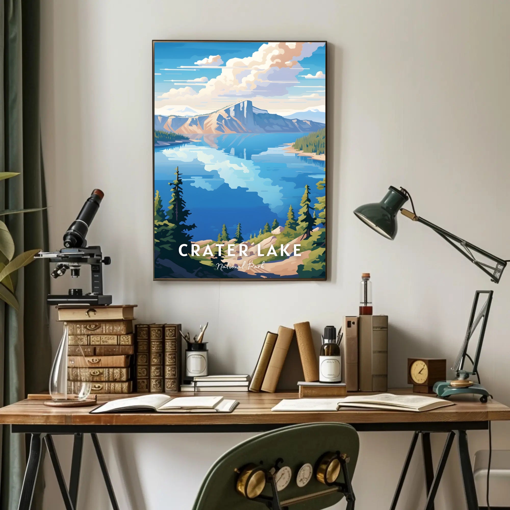 Crater Lake Scenic Tranquility National Park Poster