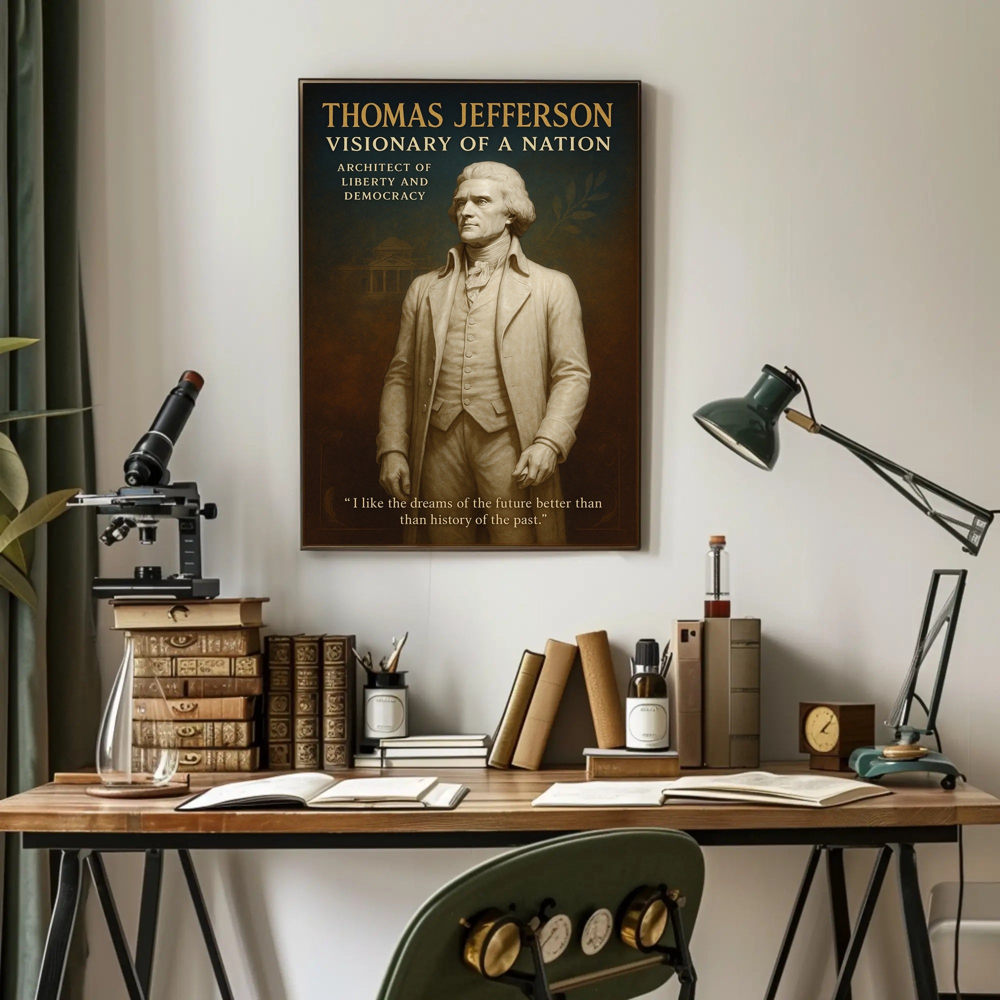Thomas Jefferson Visionary Vintage Historical or Presidential Poster