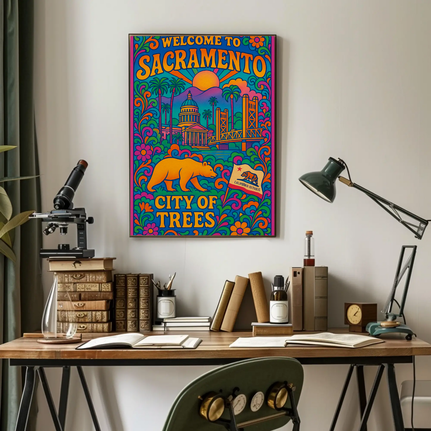 Sacramento City Of Trees Travel Poster
