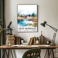 Hot Springs Watercolor Wall Art Poster