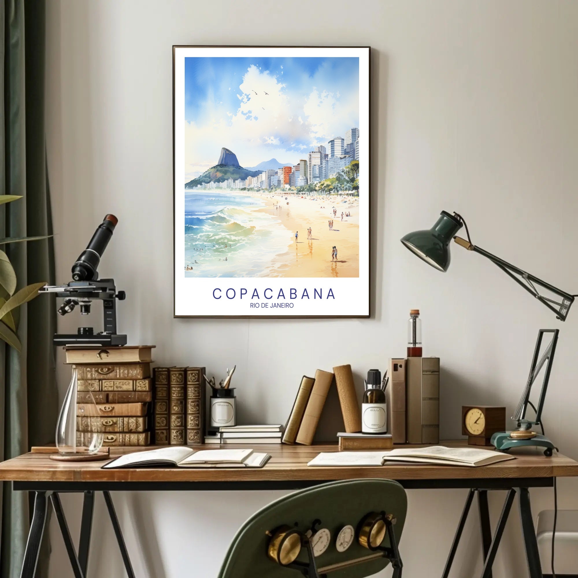 Copacabana Beach Vintage Travel Poster PosterGoat