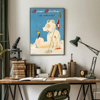 Whimsical Ski Adventure in Alpine Wonderland Travel Poster PosterGoat