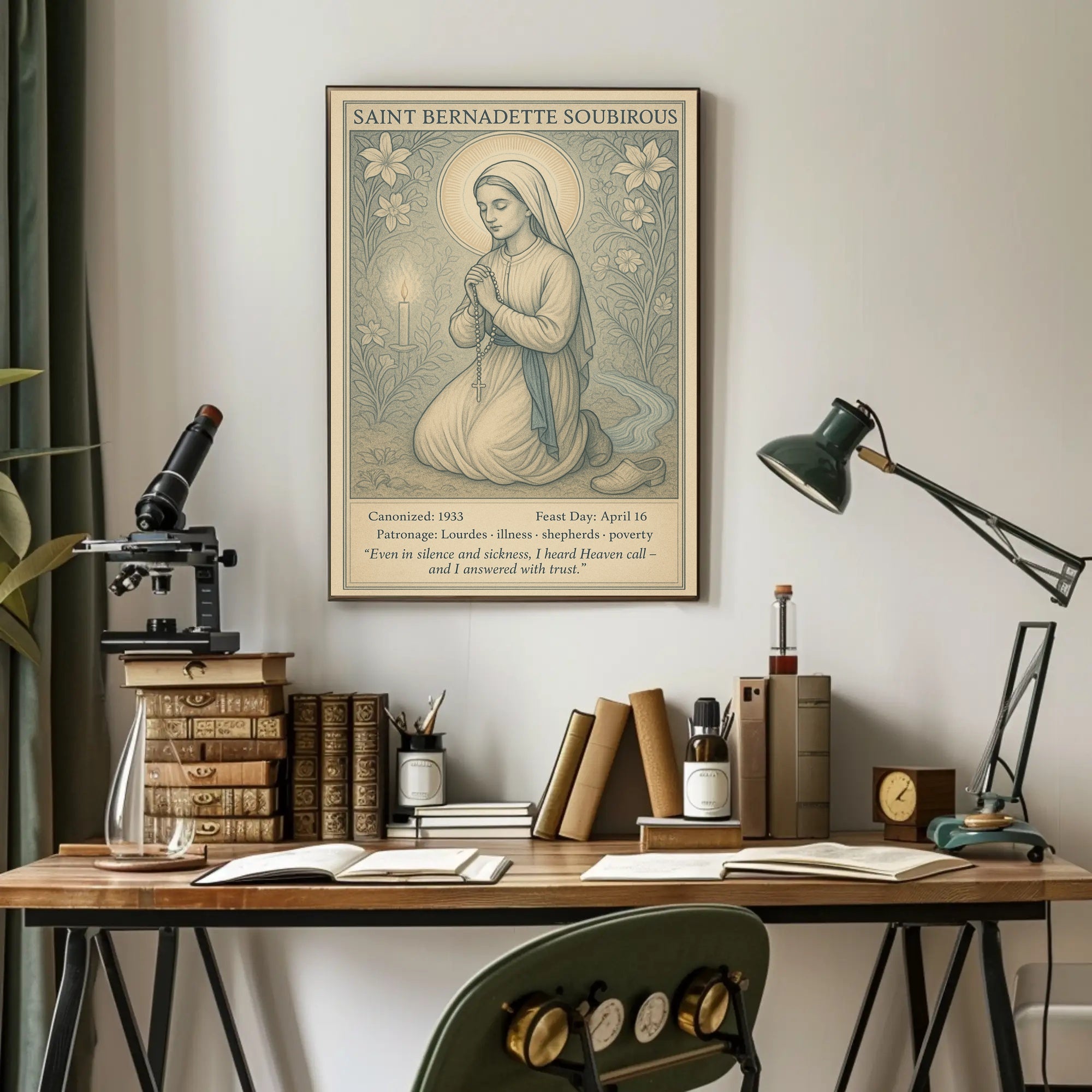 Saint Bernadette Prayer Vintage Cultural or Heritage Poster