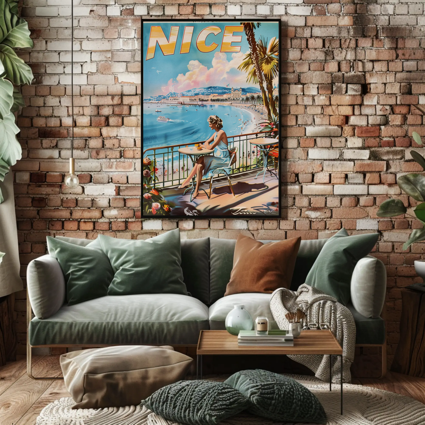 Vintage Travel Poster - Nice France Riviera