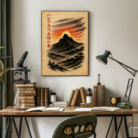 Dramatic Japanese Landscape Impressionism: Artistic Poster