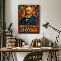 Rutherford B. Hayes 19th President of the United States Glitch Hop Art Poster